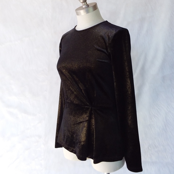 MICHAEL KORS BLACK TOP GOLD GLITTER SIZE S - Picture 3 of 8